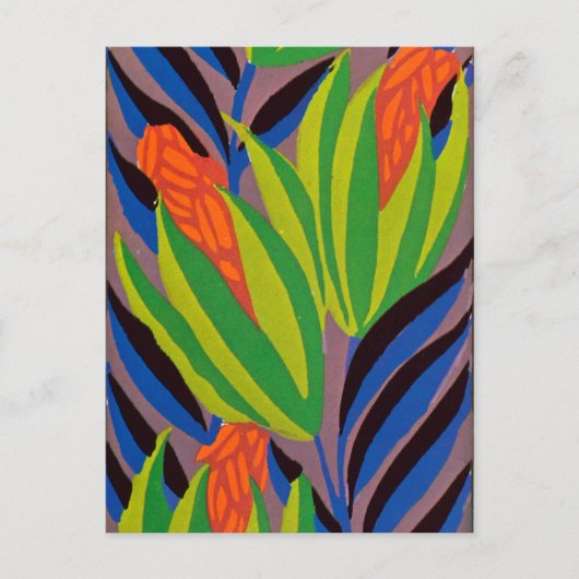Carte Postale Les fleurs tropicales Art déco de Seguy (Devant)