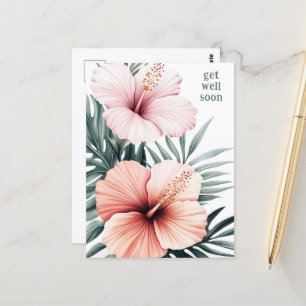 Carte Postale Les fleurs tropicales d'Hibiscus se portent bien b