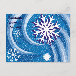Carte Postale Les flocons de neige au vent -