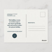 Carte Postale Les flocons de neige et le pin | Voeux de vacances (Dos)