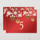 Carte Postale Les flocons de neige lors d'un mariage d'hiver rou (Devant / Derrière)