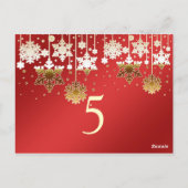 Carte Postale Les flocons de neige lors d'un mariage d'hiver rou (Dos)