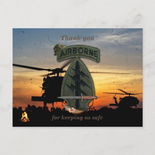 Carte Postale Les forces spéciales Green berets vétérans patch (Devant)