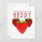 Carte Postale Les Fraises Me Rendent Heureux (Devant / Derrière)