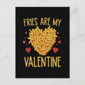 Carte Postale Les Fries françaises sont ma Saint Valentin (Devant)