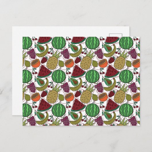 Carte Postale Les Fruits sautés | Fruit surface pattern 25 (Devant / Derrière)