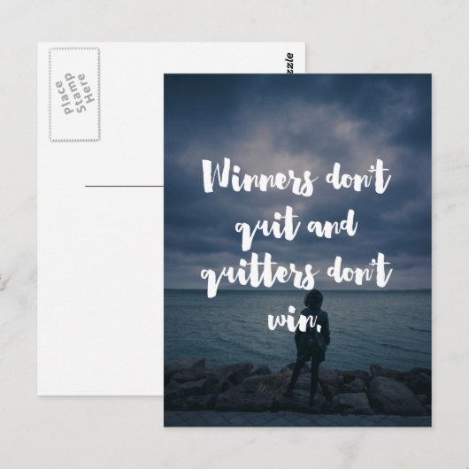 Carte Postale Les gagnants ne citent pas de devis (Devant / Derrière)