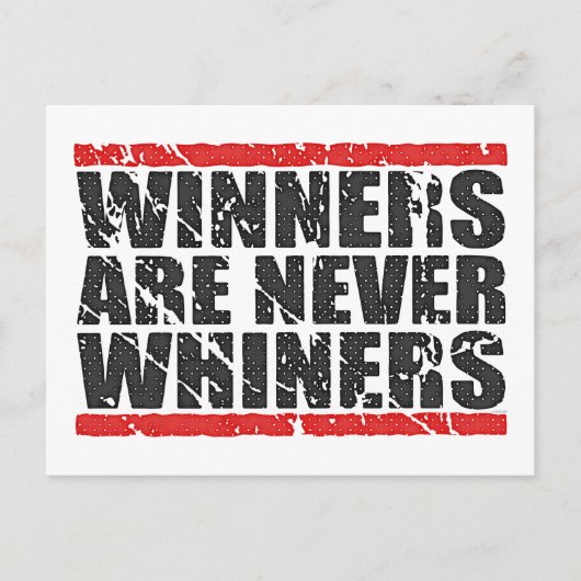Carte Postale Les gagnants ne sont jamais Whiners | Retro Look (Devant)