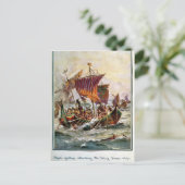 Carte Postale Les galeries d'Alfred attaquant le dragon viking (Debout devant)