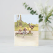 Carte Postale Les garçons lapins vont en bateau (Debout devant)