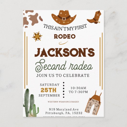 Carte Postale Les garçons ne sont pas mon premier rodéo Cowboy 2 (Devant)