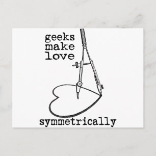 Carte Postale Les geeks rendent l'amour symétrique