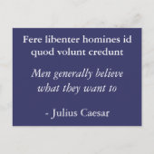 Carte Postale Les gens croient ce qu'ils veulent - Julius César (Devant)
