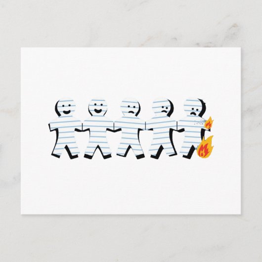 Carte Postale Les gens du papier brûlent (Devant)