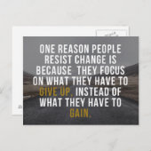 Carte Postale Les gens résistent au devis de modification (Devant / Derrière)