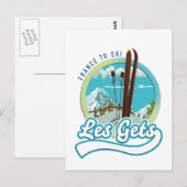 Carte Postale Les Gets france logo ski (Devant / Derrière)