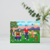 Carte Postale Les golfeurs de dessin animé - Pour l'amour du gol (Debout devant)