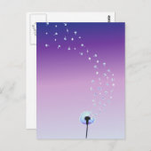 Carte Postale Les graines de Dandelion volent dans le vent - vio (Devant / Derrière)