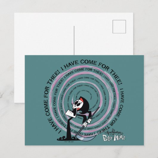 Carte Postale Les Grandes Aventures de Billy & Mandy - Reaper (Devant / Derrière)