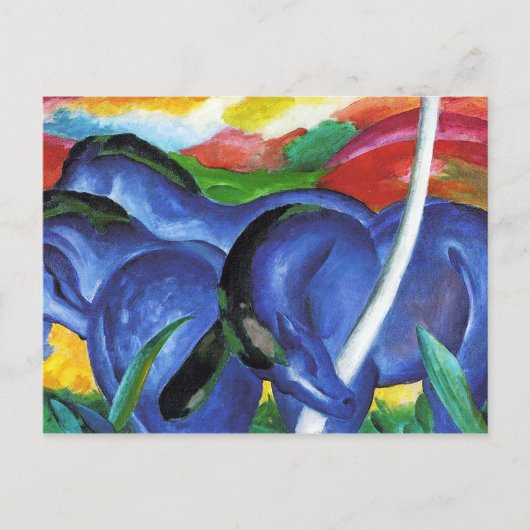 Carte Postale Les grands chevaux bleus de Franz Marc (Devant)