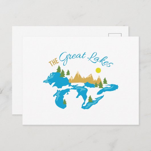 Carte Postale Les Grands Lacs (Devant / Derrière)