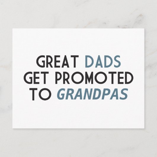 Carte Postale Les grands papas sont promus aux grands papas (Devant)