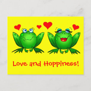 Carte Postale Les grenouilles aiment et font des bonds Jaune
