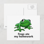 Carte Postale Les grenouilles ont mangé mes devoirs (Devant / Derrière)
