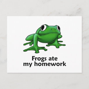 Carte Postale Les grenouilles ont mangé mes devoirs