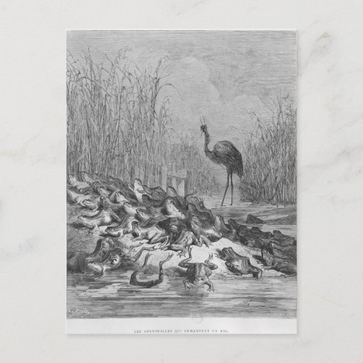 Carte Postale Les grenouilles qui demandent un roi, (Devant)