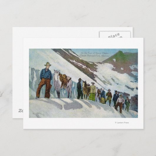 Carte Postale Les grimpeurs au pied du glacier Sperry (Devant / Derrière)