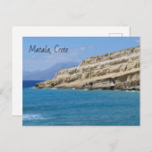 Carte Postale Les grottes de Matala Cliff (Devant / Derrière)