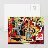 Carte Postale Les guerriers spatiaux combattent la science-ficti (Devant / Derrière)