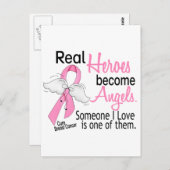 Carte Postale Les héros deviennent des anges Cancer du sein (Devant / Derrière)