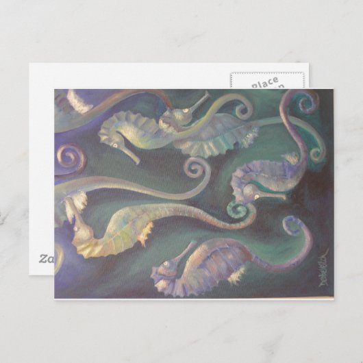 Carte Postale Les hippocampes (Devant / Derrière)