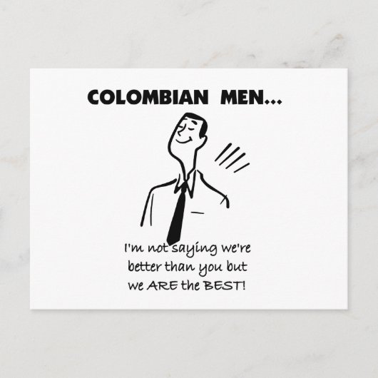 Carte Postale Les hommes colombiens sont les meilleurs (Devant)