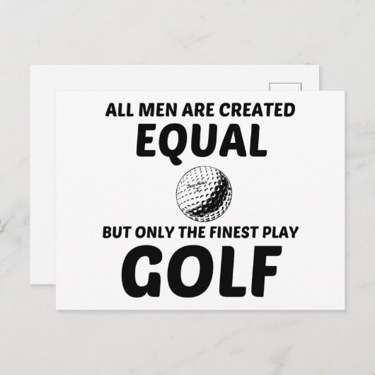 CARTE POSTALE LES HOMMES CRÉÉS ÉGAUX MAIS LES MEILLEURS JOUENT A (Devant / Derrière)