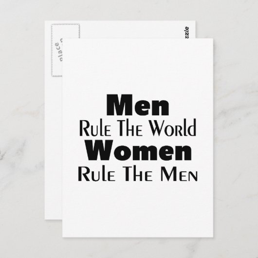Carte Postale Les Hommes Dirigent Le Monde Les Femmes Dirigent L (Devant / Derrière)