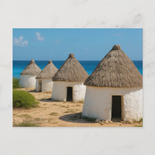 Carte Postale Les huttes à bonaire (Devant)