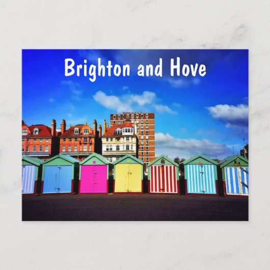 Carte Postale Les huttes de plage d'été de Brighton et de Hove c (Devant)