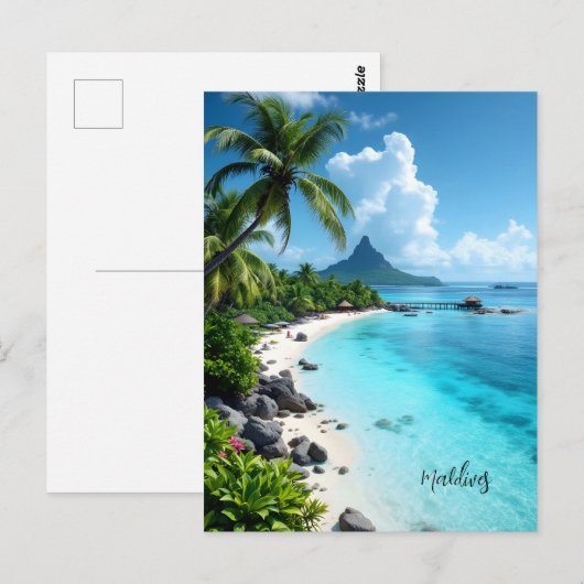 Carte Postale Les îles Maldives (Devant / Derrière)