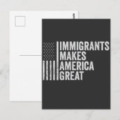 Carte Postale Les immigrants font de l'Amérique un grand drapeau (Devant / Derrière)