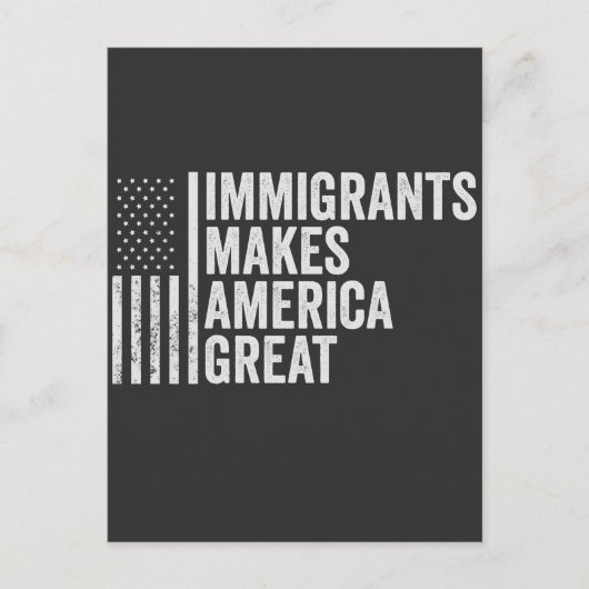 Carte Postale Les immigrants font de l'Amérique un grand drapeau (Devant)