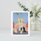 Carte Postale Les Indolents, illustration pour 'Fetes Galantes' (Debout devant)