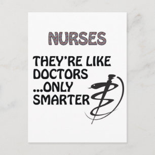 CARTE POSTALE LES INFIRMIÈRES SONT PLUS INTELLIGENTES QUE LES MÉ