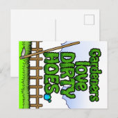 Carte Postale Les jardiniers aiment les trous sales (dessin anim (Devant / Derrière)