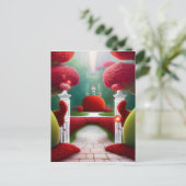 Carte Postale Les jardins rouges des pays des merveilles (Debout devant)