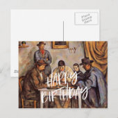 Carte Postale Les Joueurs de Cartes, Joyeux Anniversaire (Devant / Derrière)