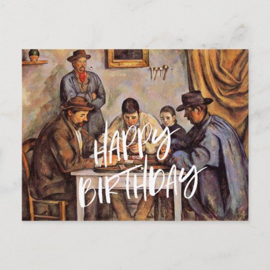 Carte Postale Les Joueurs de Cartes, Joyeux Anniversaire (Devant)