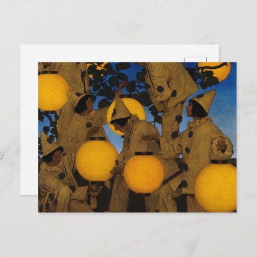 Carte Postale Les Lantern Bearers, 1908 par Maxfield Parrish (Devant / Derrière)